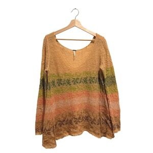 Free People Boho Fairy Wool V-Neck Sweater Size Large